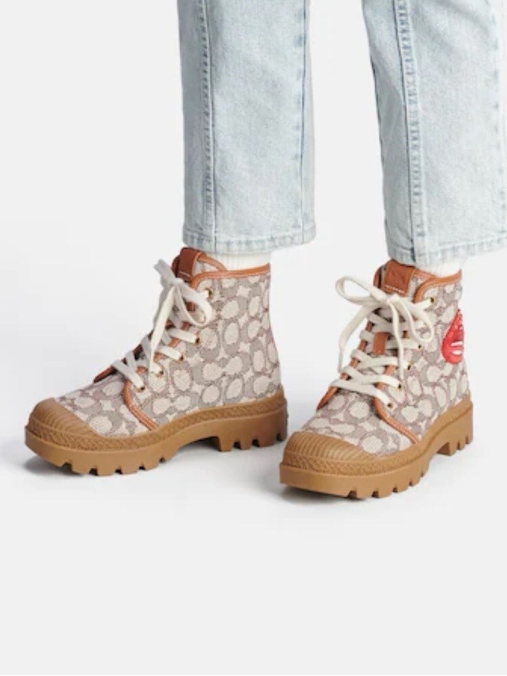 Coach X Tom Wesselmann Trooper Mid Top Boot In Signature Jacquard size 9B - Picture 11 of 11